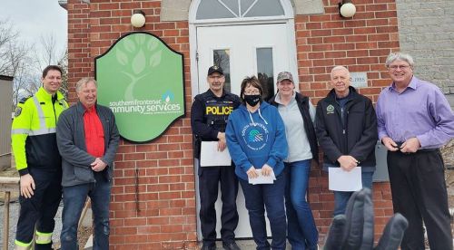 Southern Frontenac Community Services invited local celebrities to help celebrate their Meals on Wheels program on March 23.